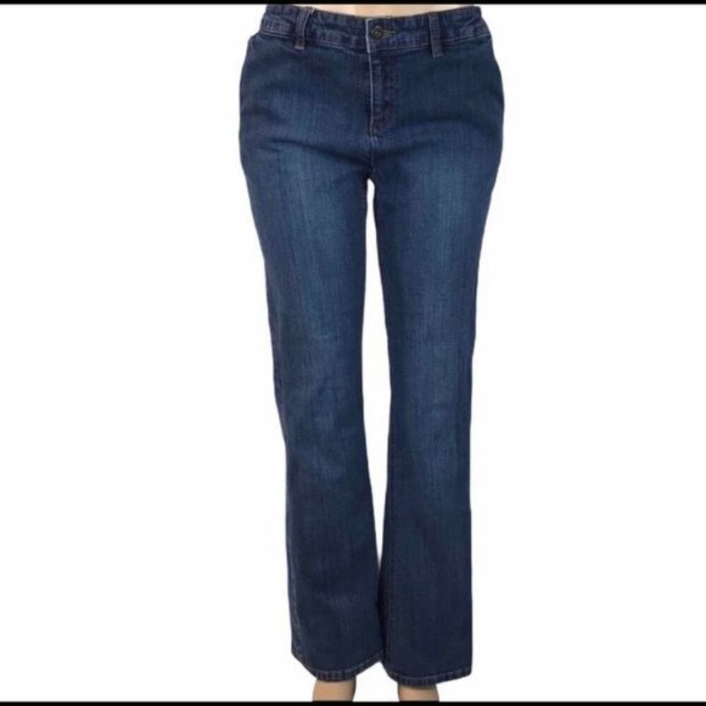 LIZ & CO. Medium Wash Straight Leg Denim Jeans Size 10 - Picture 2 of 5